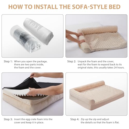 Orthopedic Waterproof Sofa Dog Bed for Large Dogs