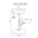 Modern Wood Cat Tree with Bed