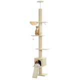 Floor-to-Ceiling Cat Tree with Condo & Hammock
