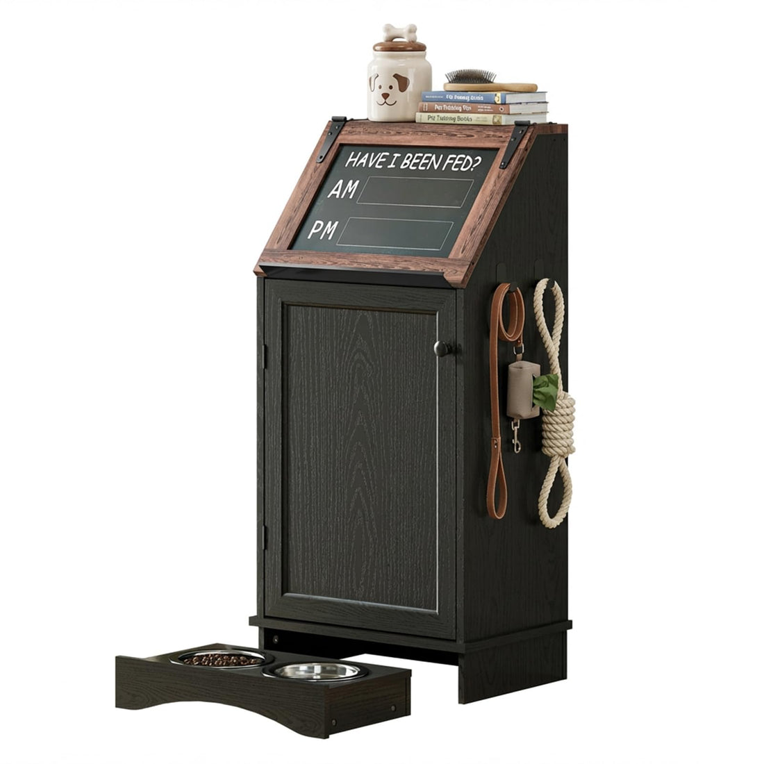 Furnivio Dog Food Storage Cabinet with Bowls