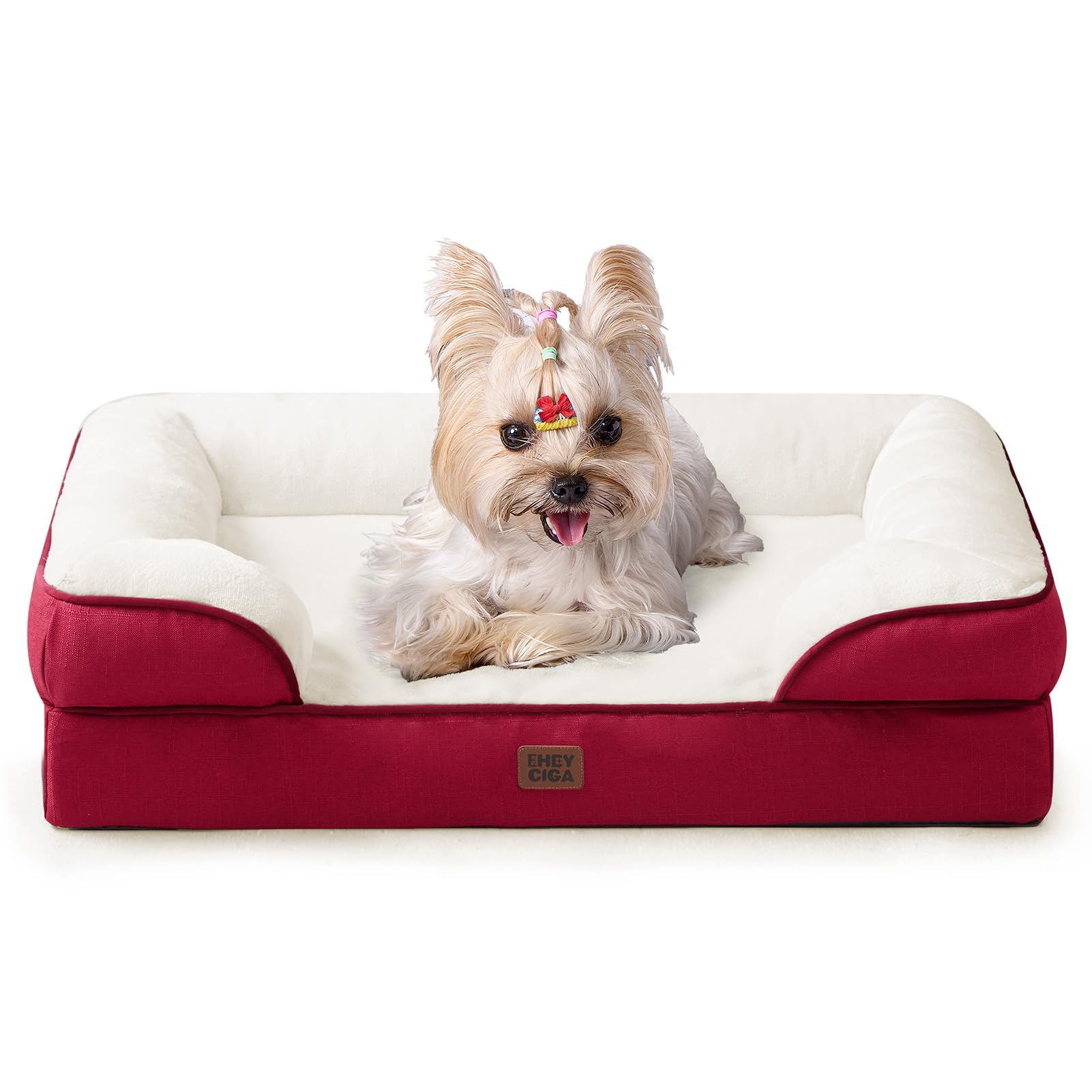 Orthopedic Memory Foam Dog Bed with Bolsters