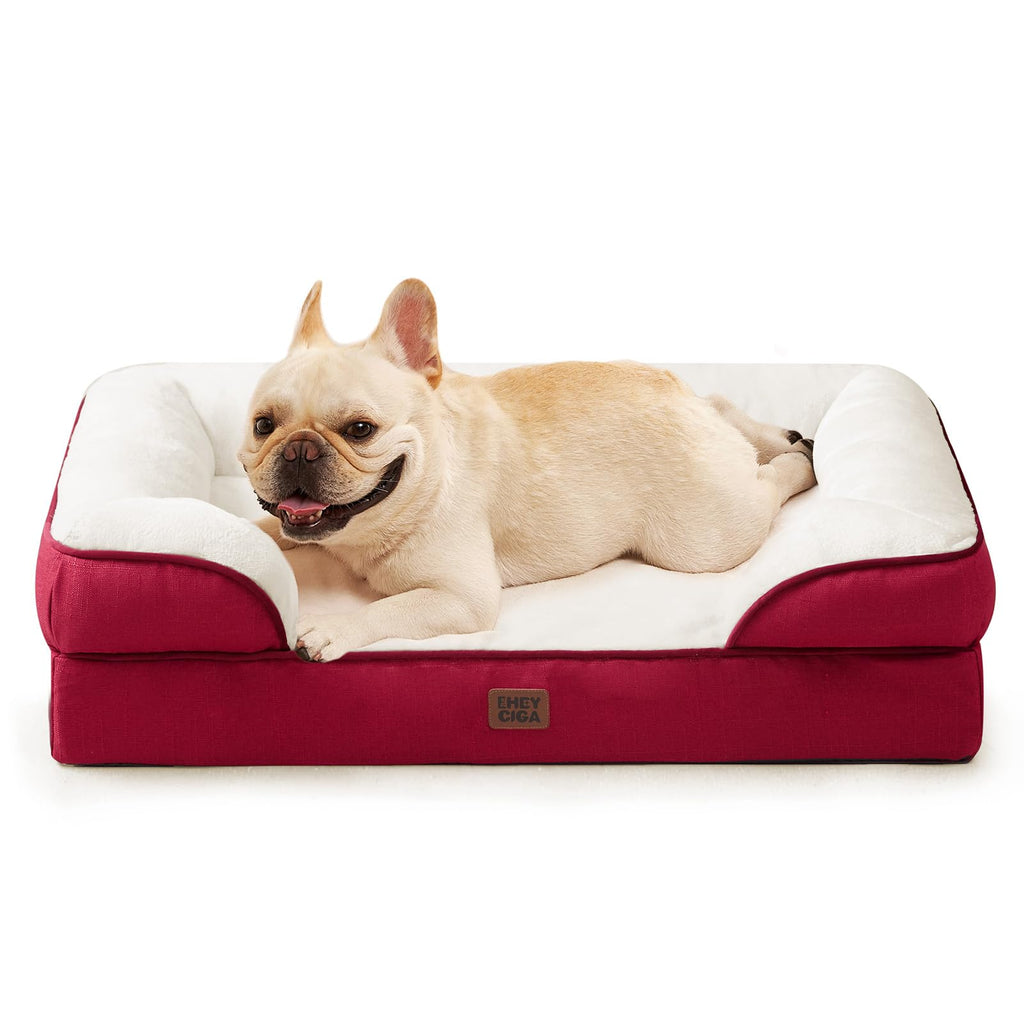 Orthopedic Memory Foam Dog Bed with Bolsters