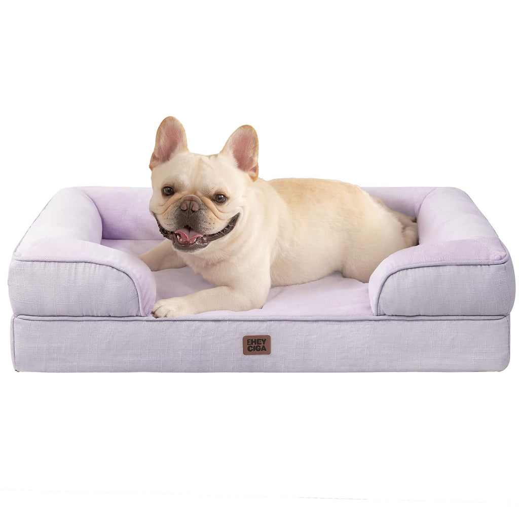 Orthopedic Memory Foam Dog Bed with Bolsters