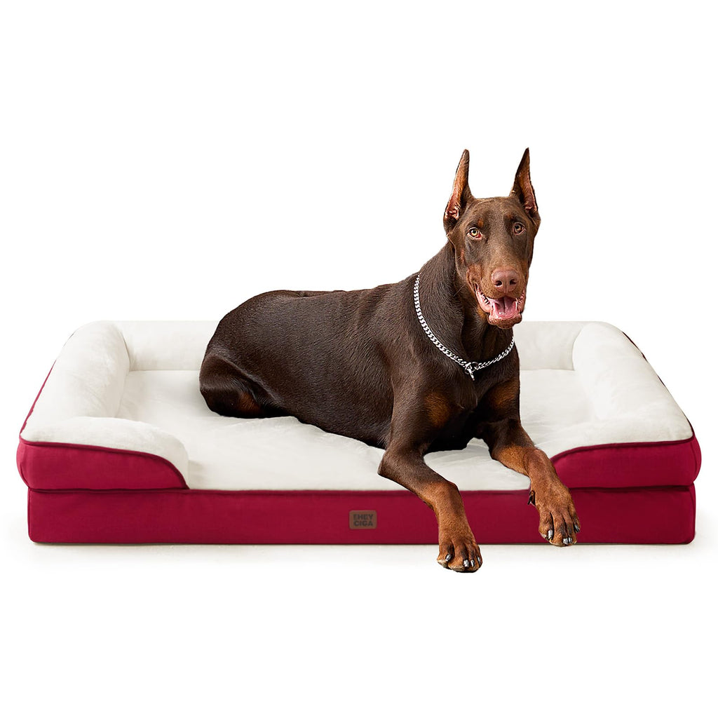 Orthopedic Memory Foam Dog Bed with Bolsters