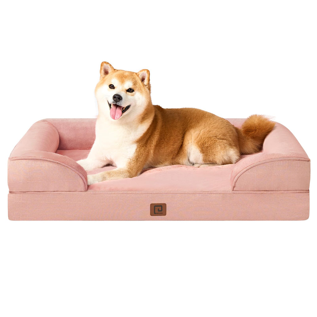 Orthopedic Memory Foam Dog Bed with Bolsters