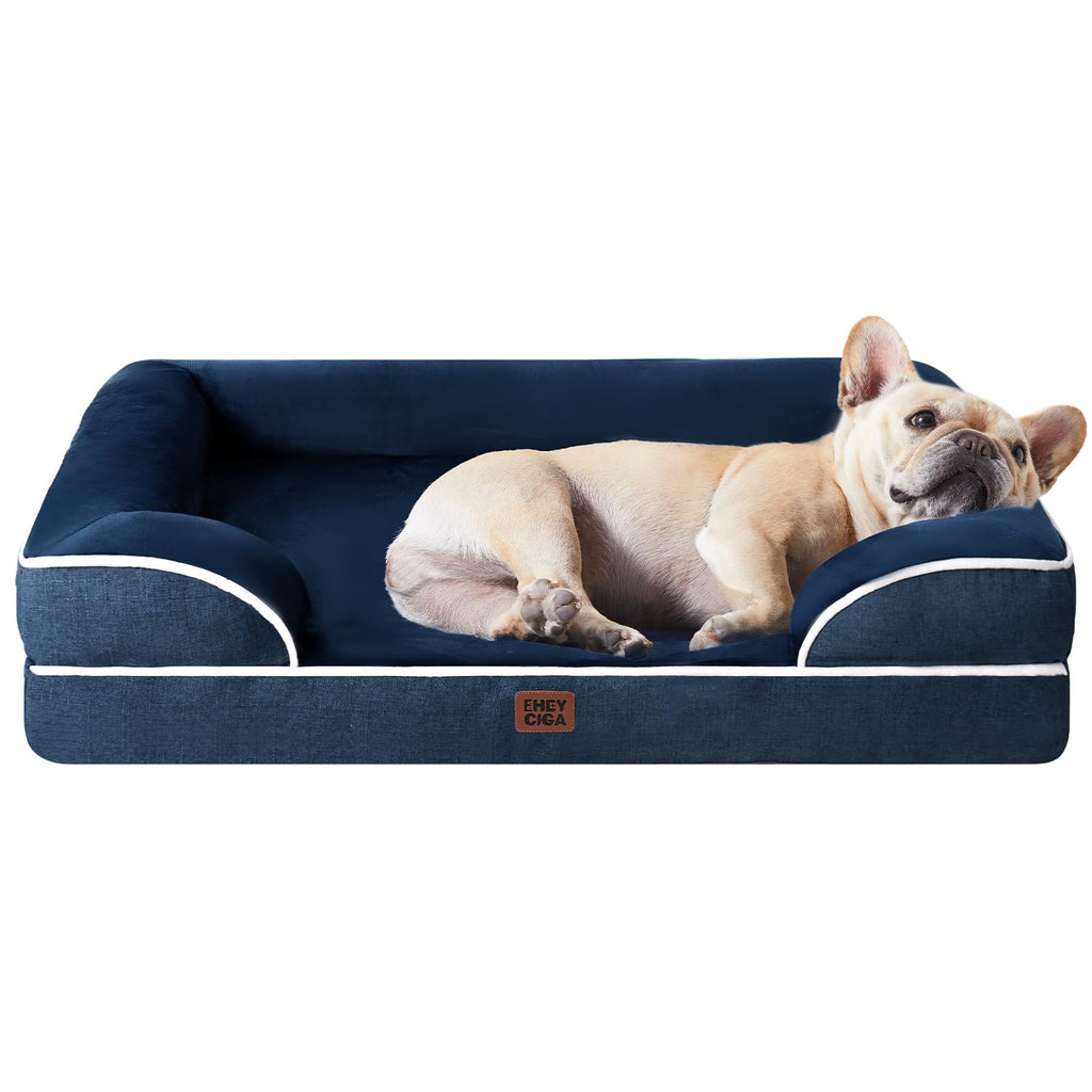 Orthopedic Memory Foam Dog Bed with Bolsters