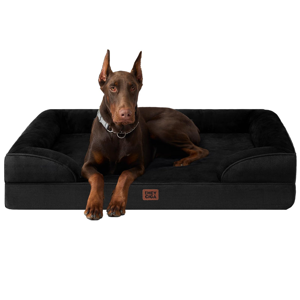 Orthopedic Memory Foam Dog Bed with Bolsters