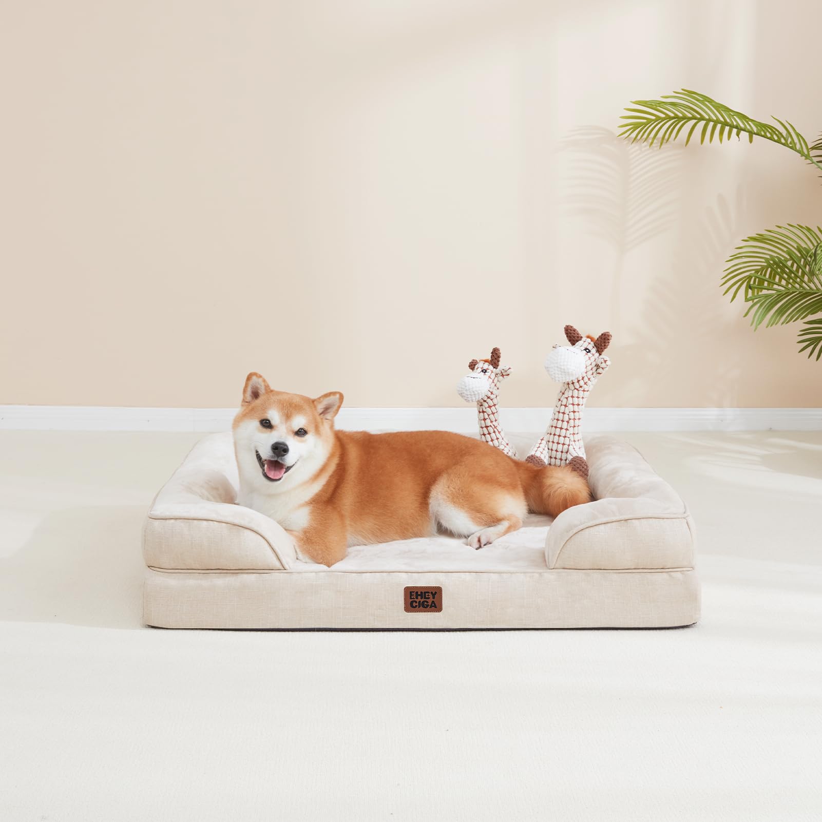 Orthopedic Memory Foam Dog Bed with Bolsters