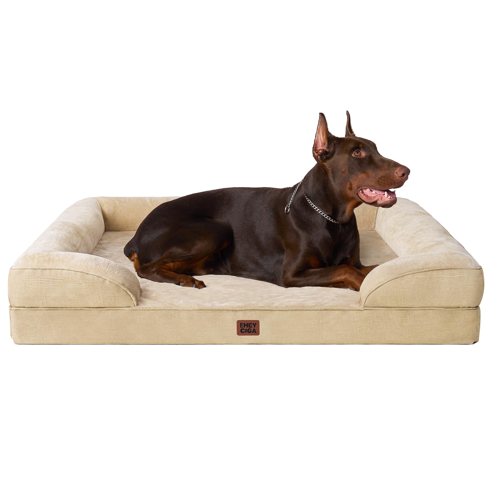 Orthopedic Memory Foam Dog Bed with Bolsters