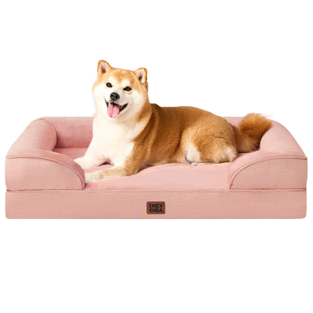 Orthopedic Memory Foam Dog Bed with Bolsters