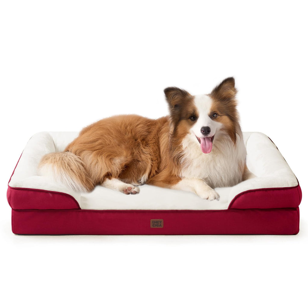 Orthopedic Memory Foam Dog Bed with Bolsters