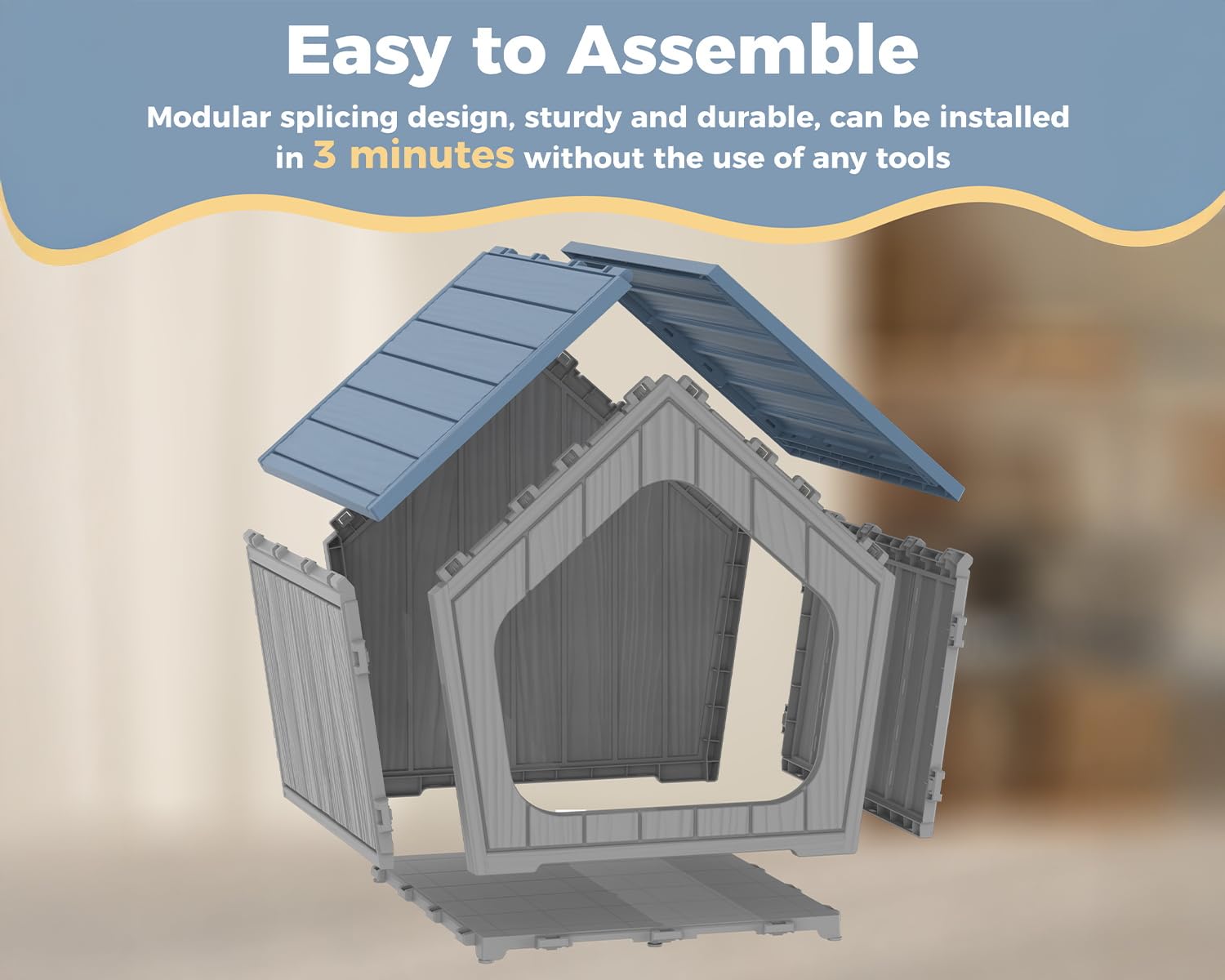 Weather-Resistant Dog House Shelter