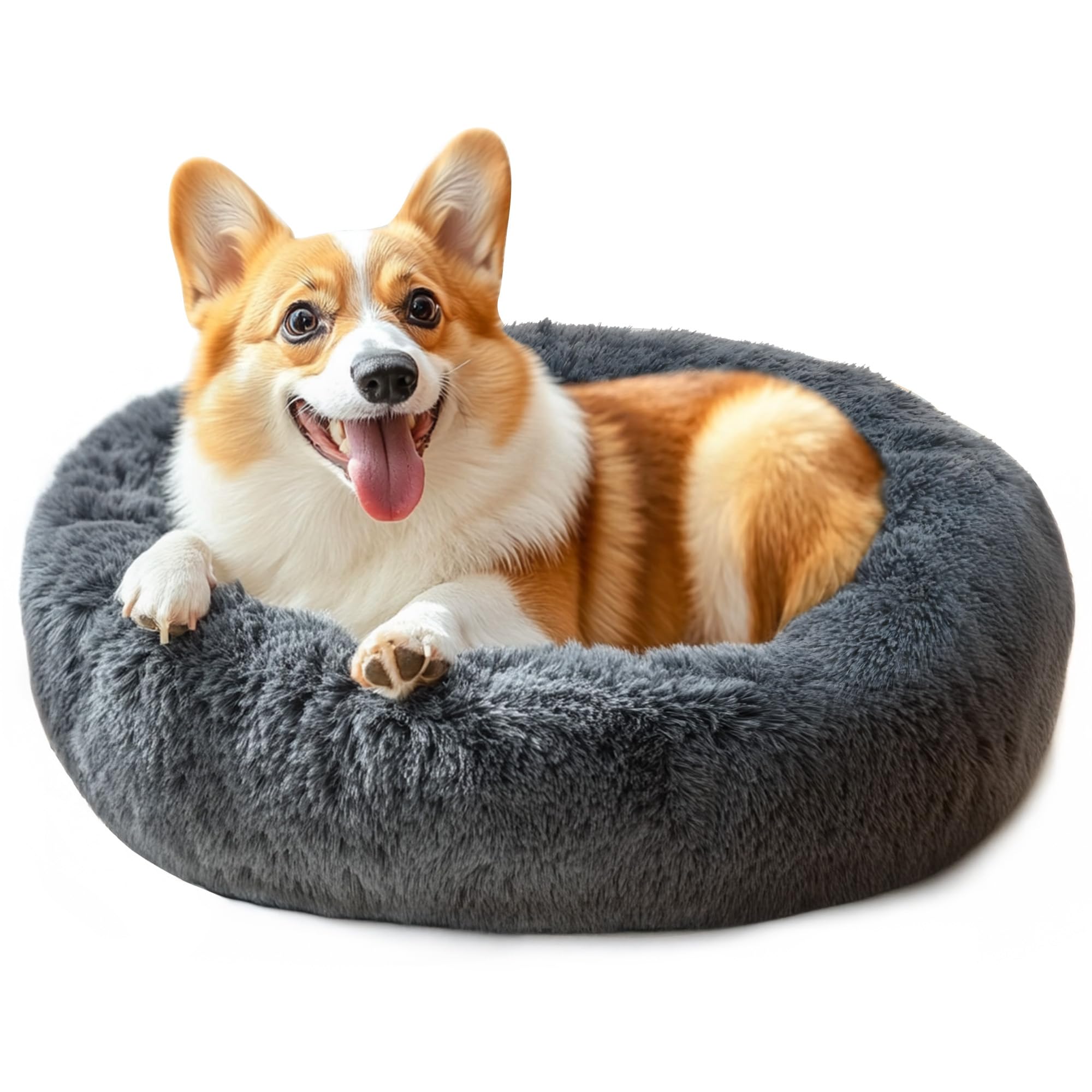 Anti-Anxiety Round Dog Bed for Small Dogs