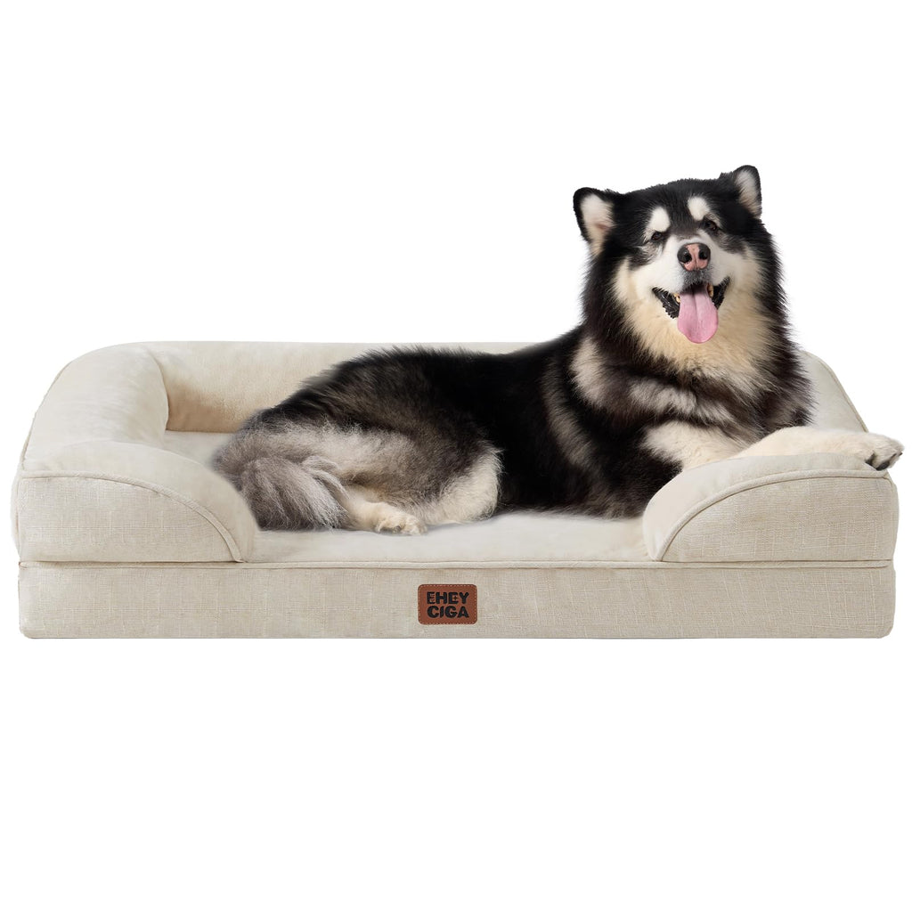 Orthopedic Memory Foam Dog Bed with Bolsters