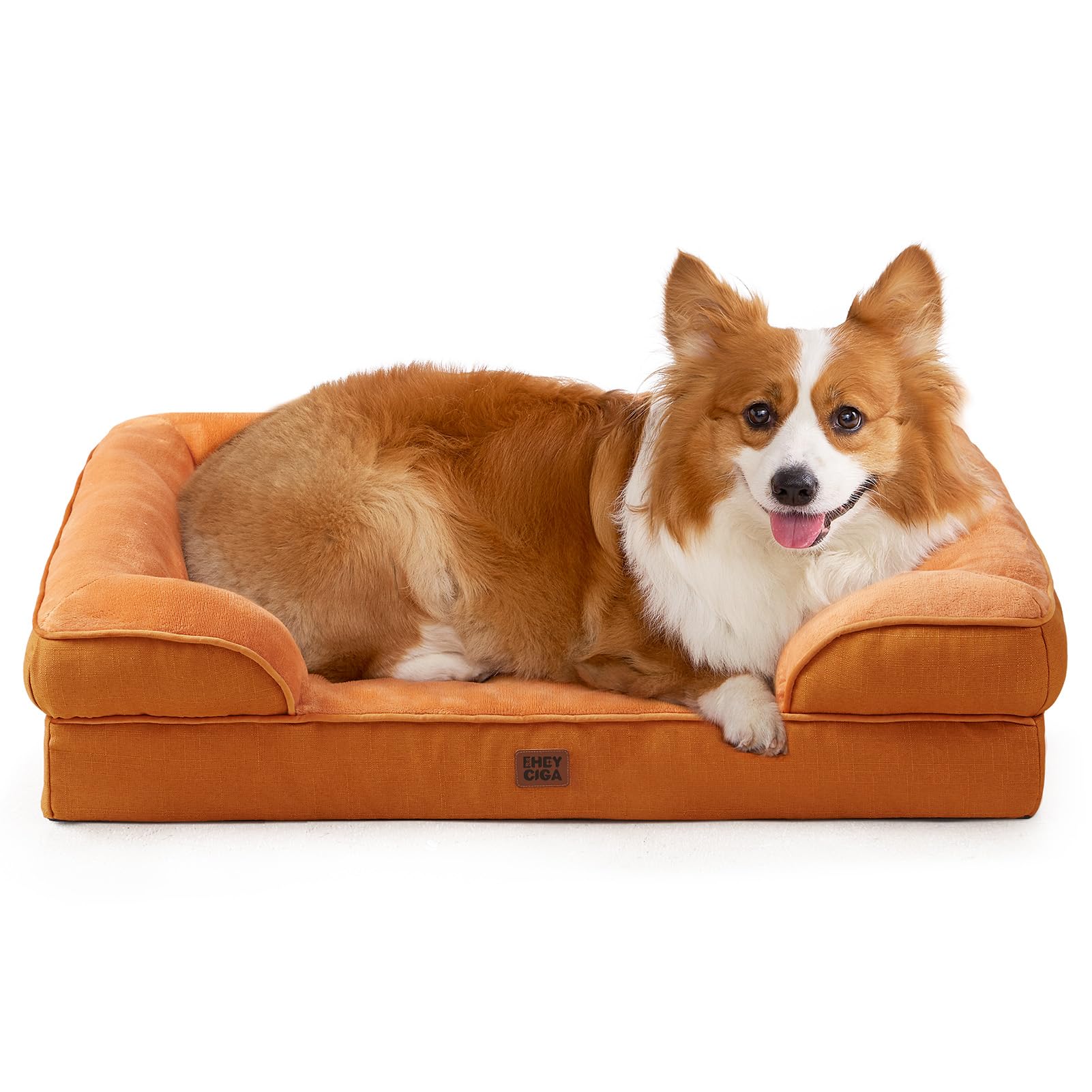 Orthopedic Memory Foam Dog Bed with Bolsters