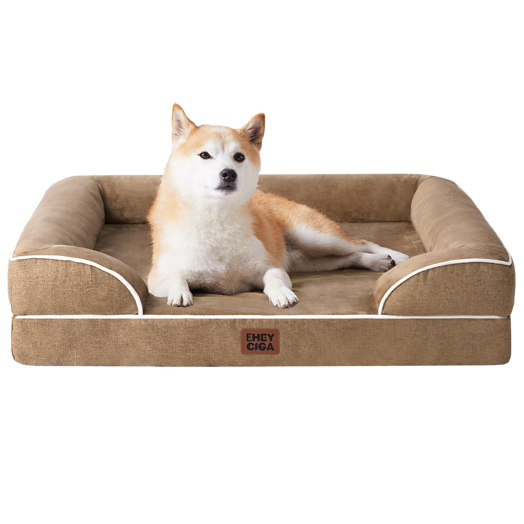 Orthopedic Memory Foam Dog Bed with Bolsters