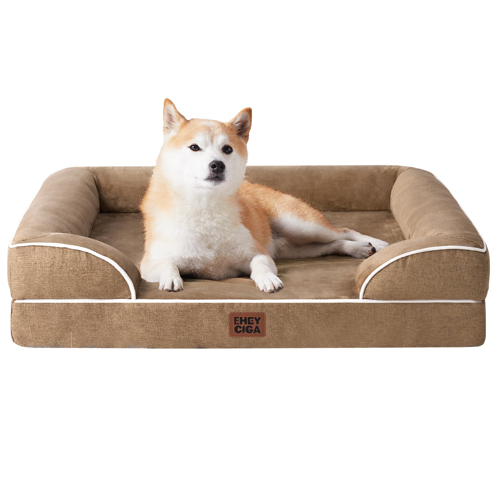 Orthopedic Memory Foam Dog Bed with Bolsters
