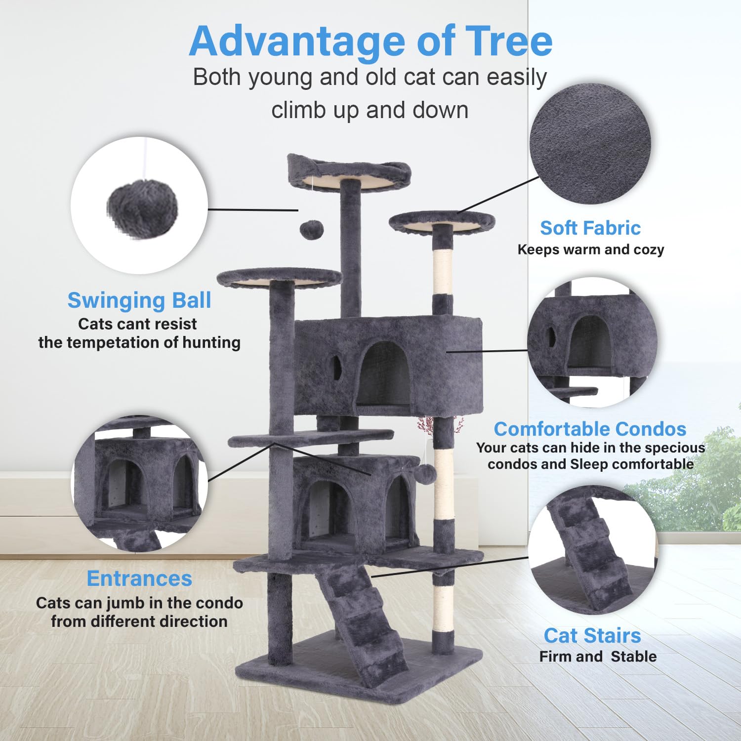 Multi-Level Cat Tree Tower with Condo