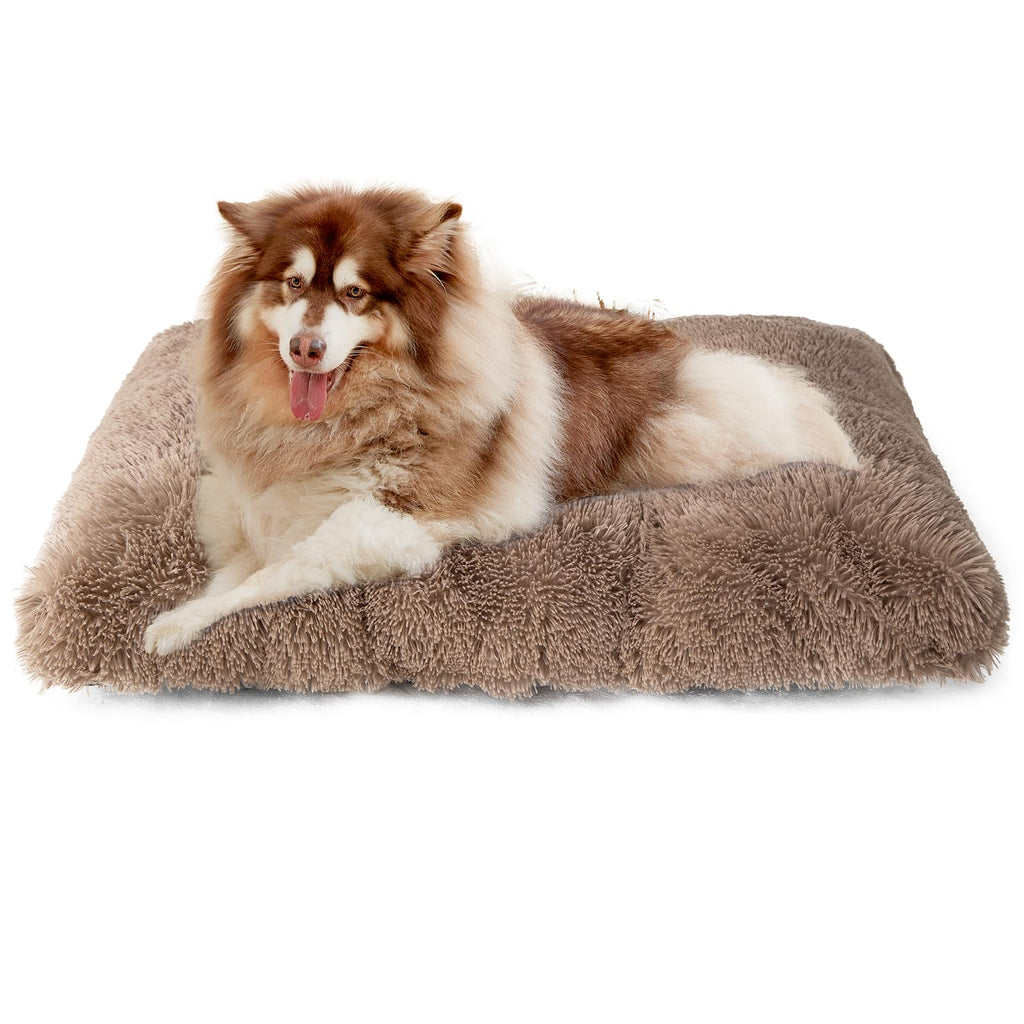 Calming Plush Dog Crate Bed Pad for Large Dogs