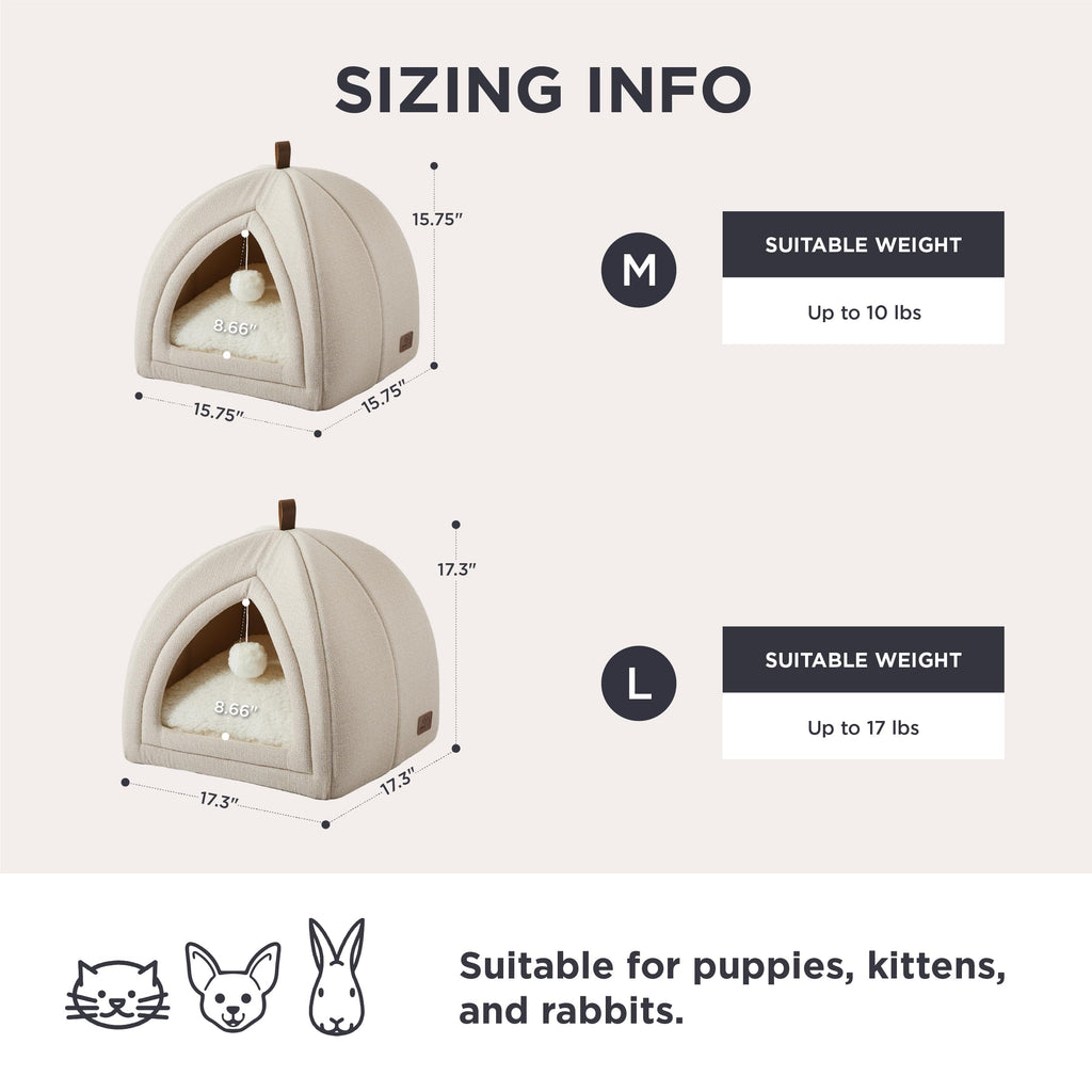 2-in-1 Cat Cave Bed with Cushion