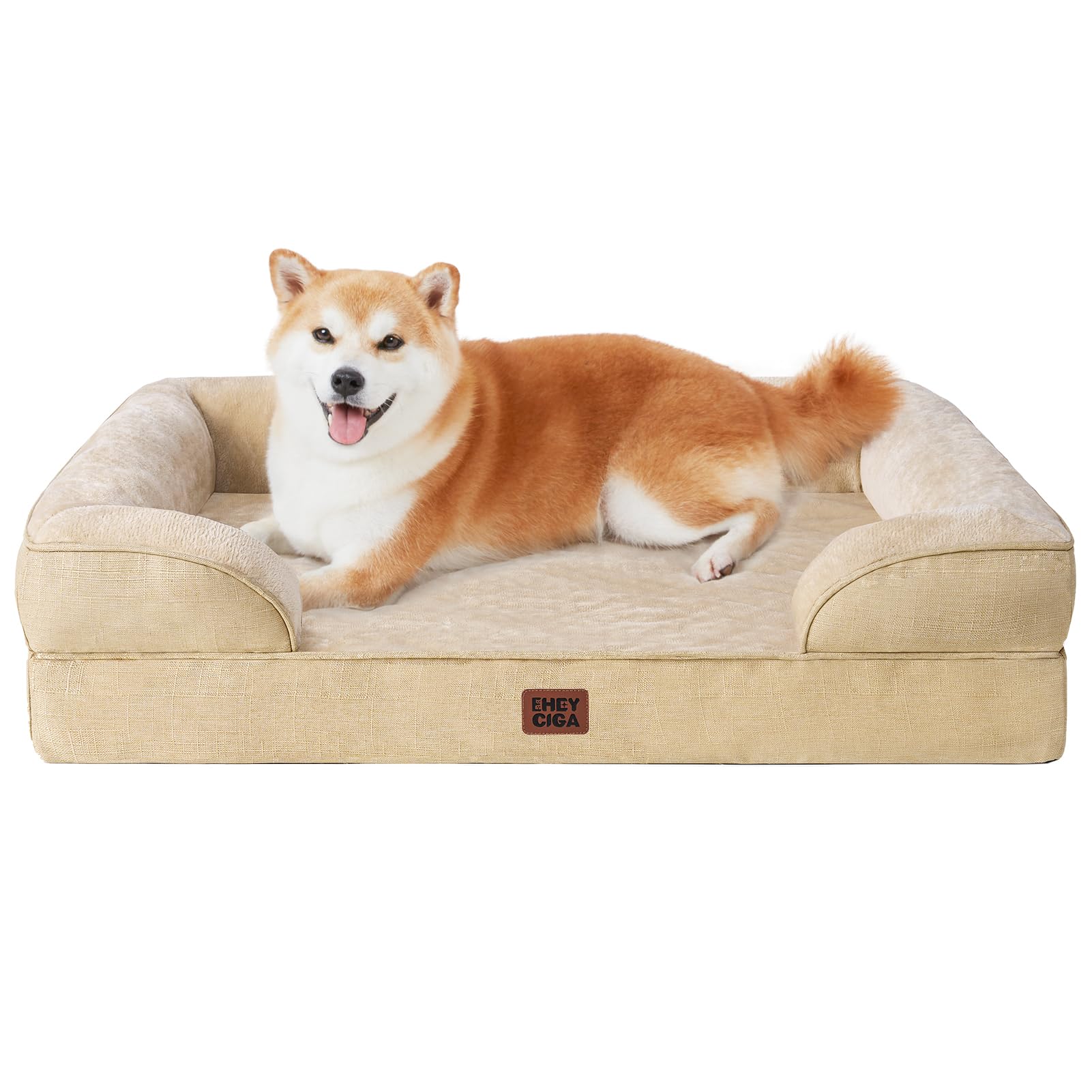 Orthopedic Memory Foam Dog Bed with Bolsters