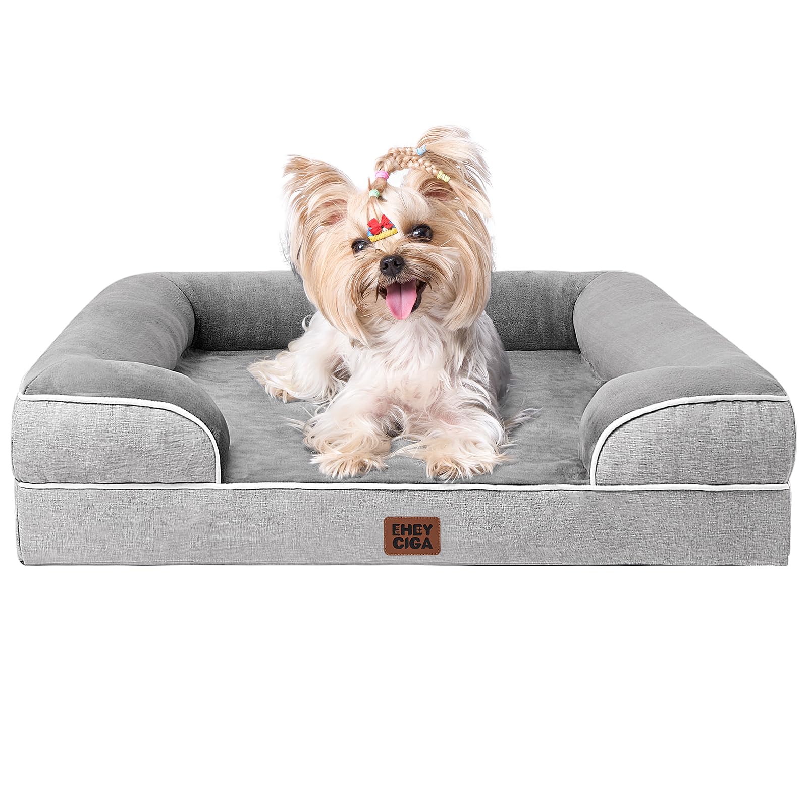 Orthopedic Memory Foam Dog Bed with Bolsters
