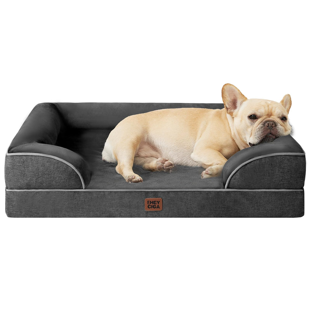 Orthopedic Memory Foam Dog Bed with Bolsters