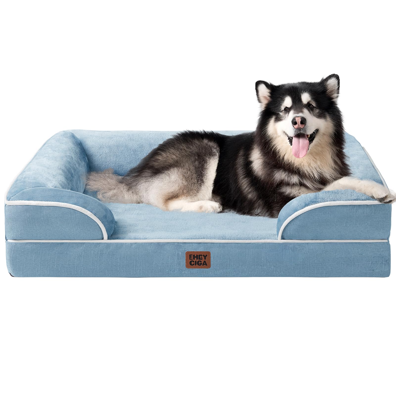 Orthopedic Memory Foam Dog Bed with Bolsters
