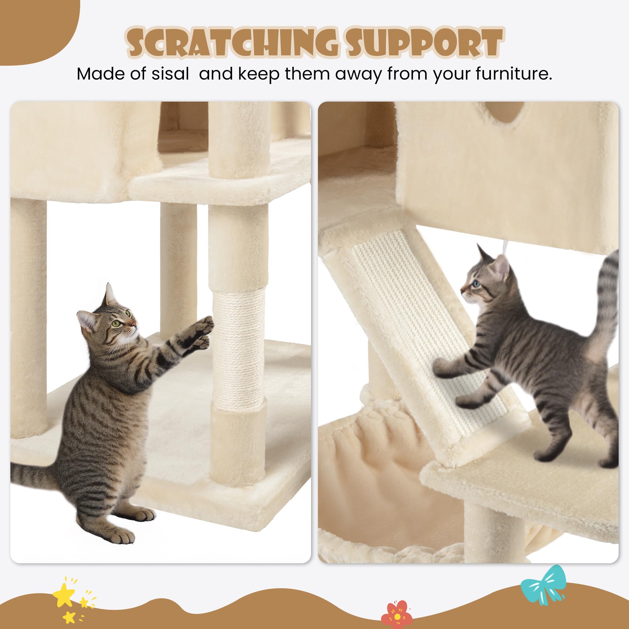 81" Multi-Level Cat Tree Tower