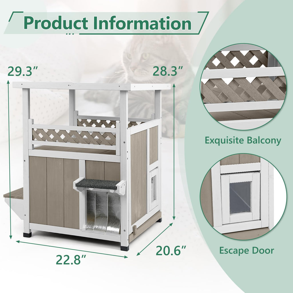 Outdoor Cat House Weatherproof 14
