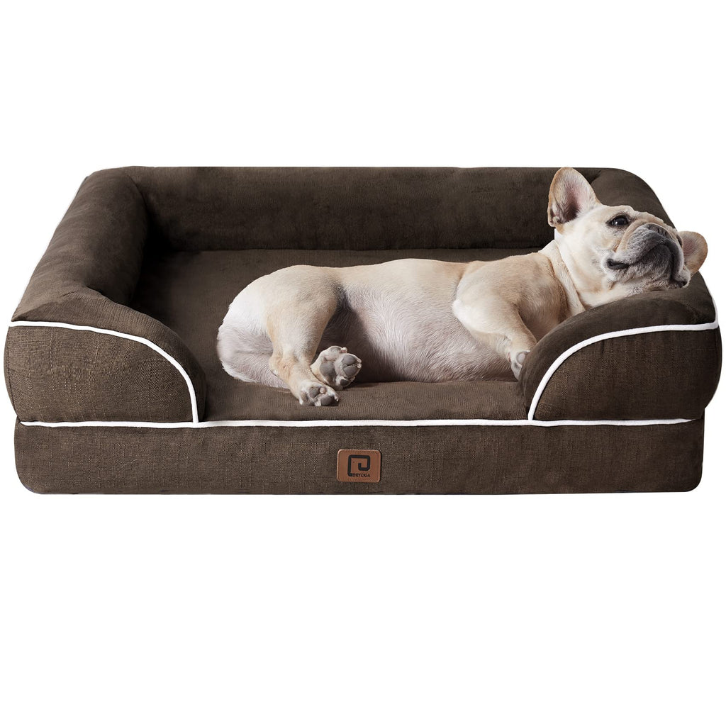 Orthopedic Memory Foam Dog Bed with Bolsters