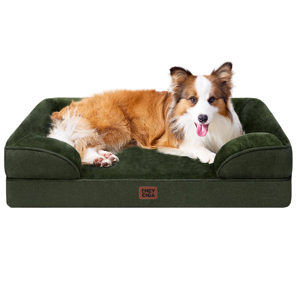 Orthopedic Memory Foam Dog Bed with Bolsters