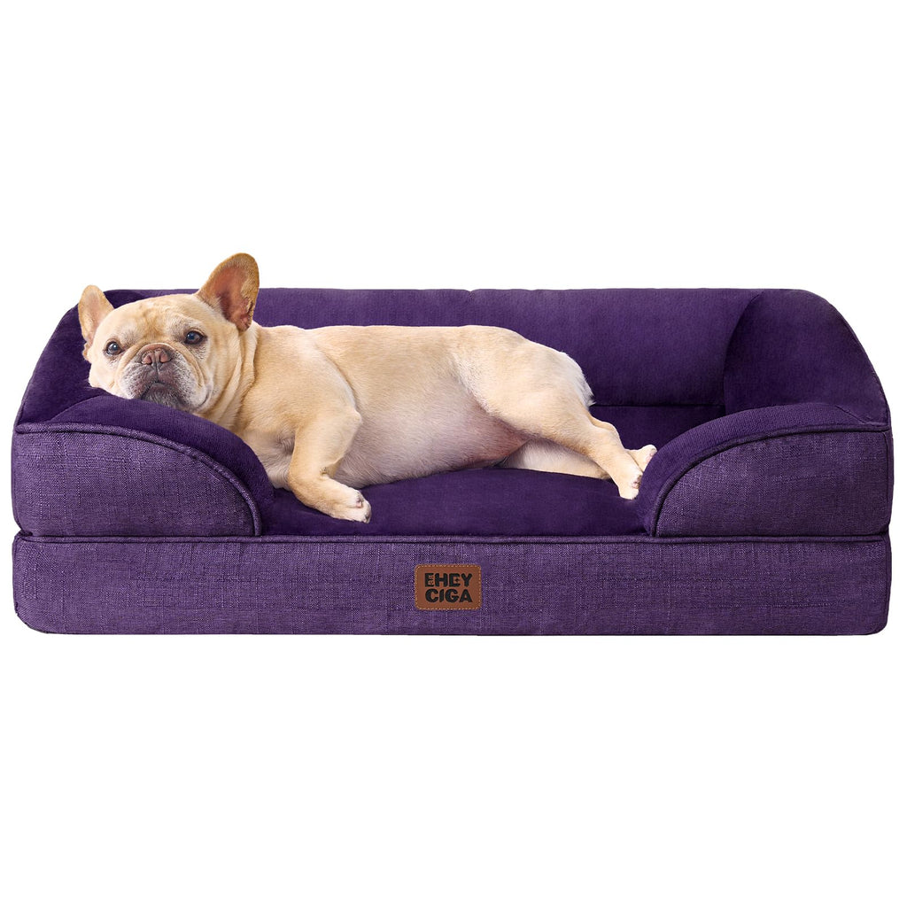 Orthopedic Memory Foam Dog Bed with Bolsters