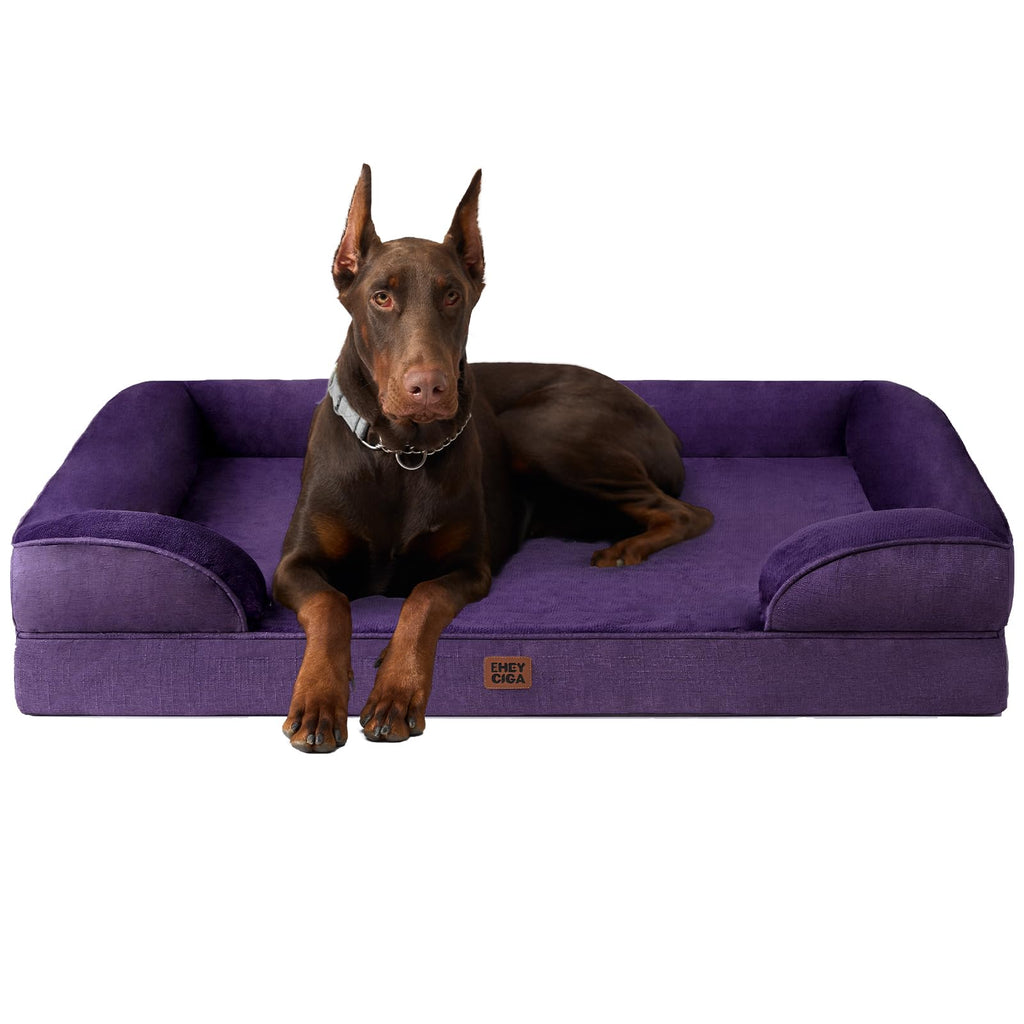 Orthopedic Memory Foam Dog Bed with Bolsters