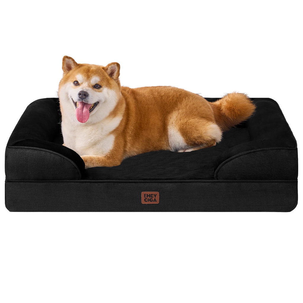 Orthopedic Memory Foam Dog Bed with Bolsters