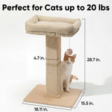 Tall Cat Scratching Post with Perch & Bed