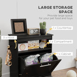 Raised Pet Feeding Station with Storage Cabinet