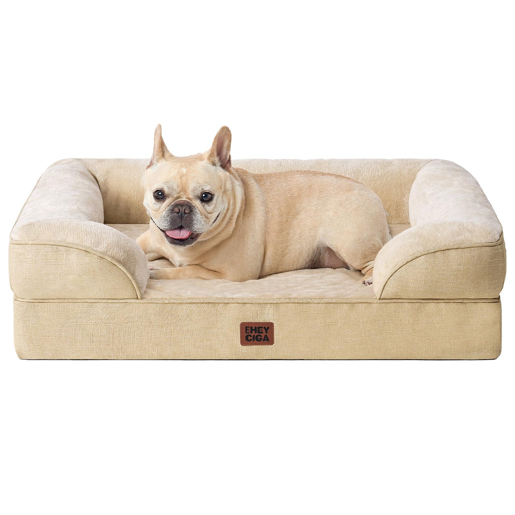Orthopedic Memory Foam Dog Bed with Bolsters