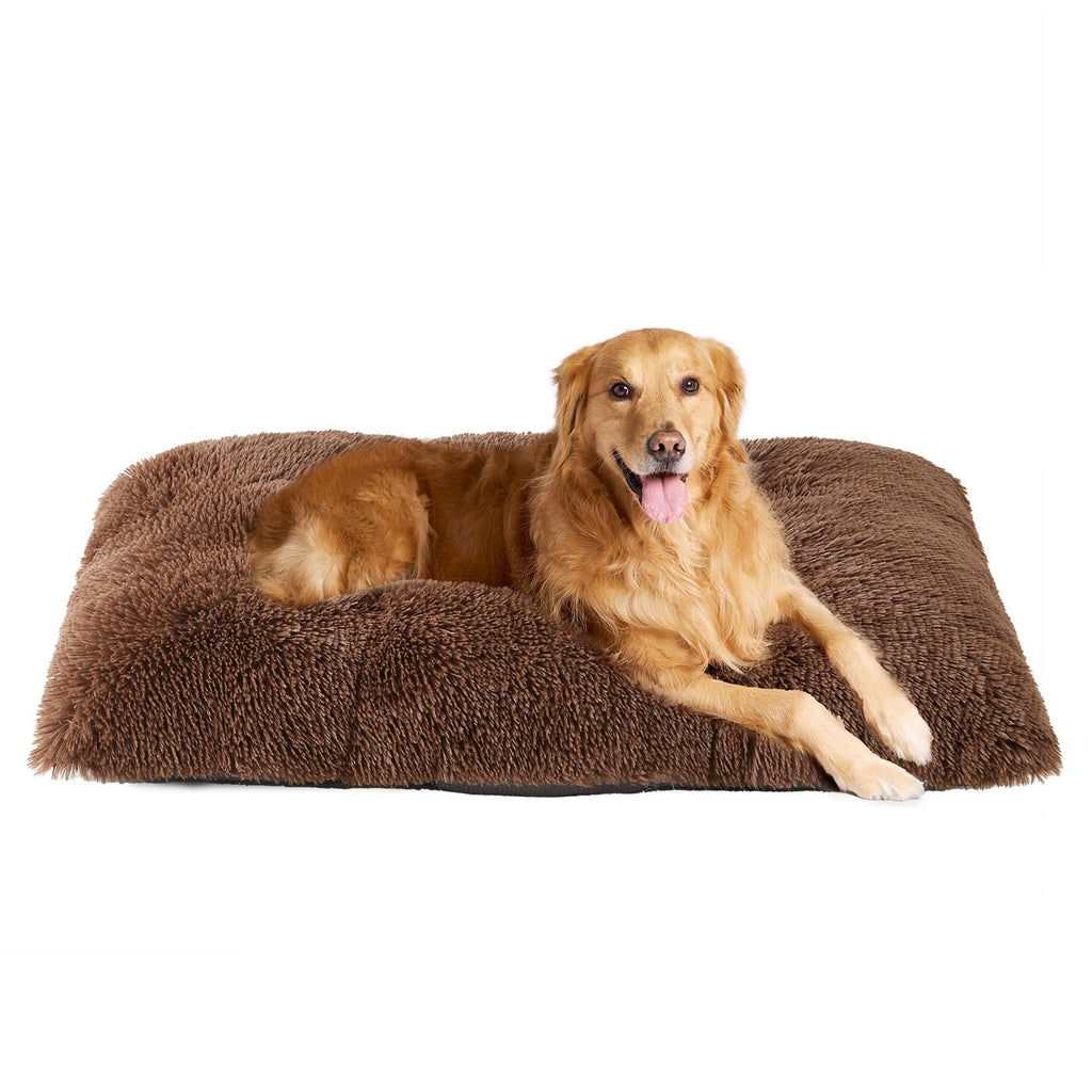 Calming Plush Dog Crate Bed Pad for Large Dogs