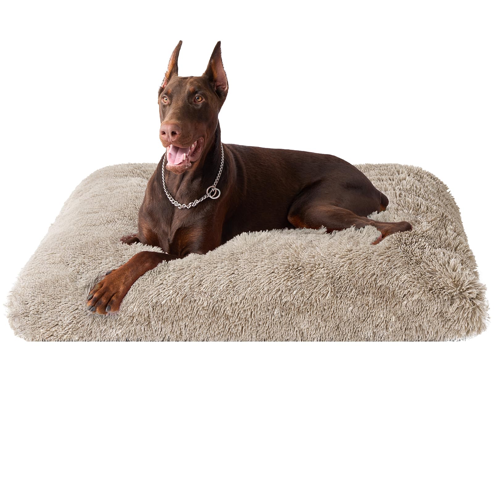 Calming Plush Dog Crate Bed Pad for Large Dogs