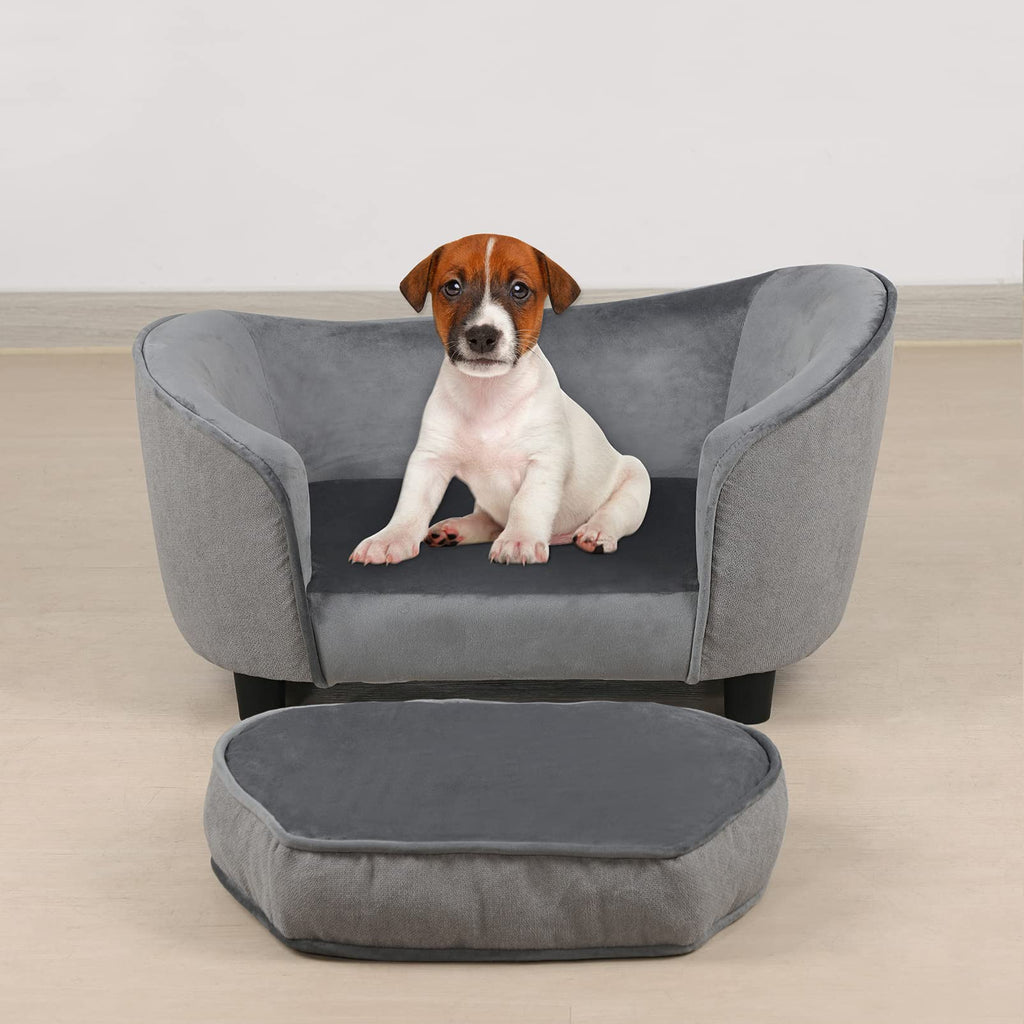 Linen Pet Sofa Bed with Washable Cushion