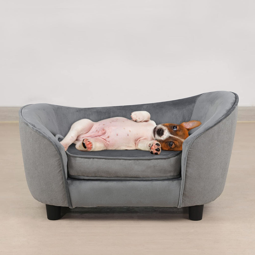 Linen Pet Sofa Bed with Washable Cushion