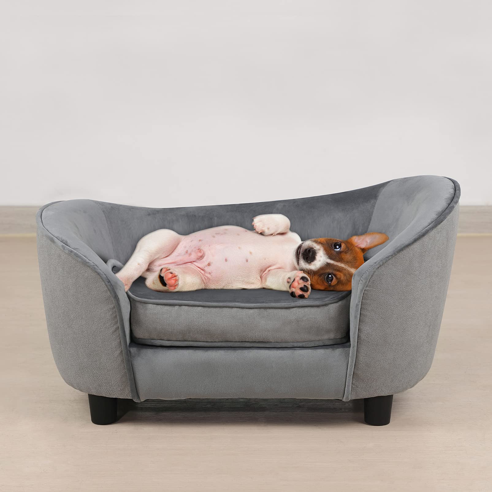 Linen Pet Sofa Bed with Washable Cushion