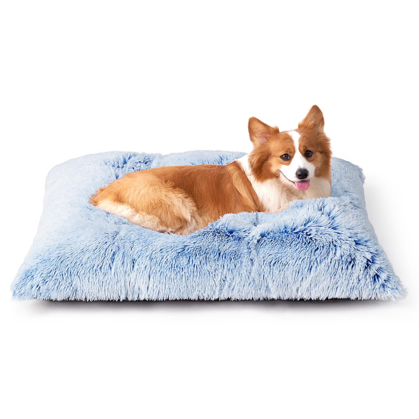 Calming Plush Dog Crate Bed Pad for Large Dogs