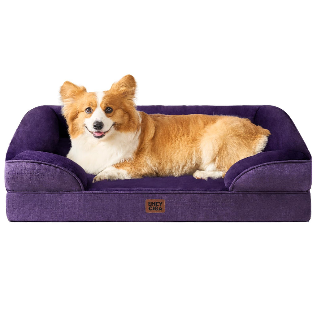 Orthopedic Memory Foam Dog Bed with Bolsters