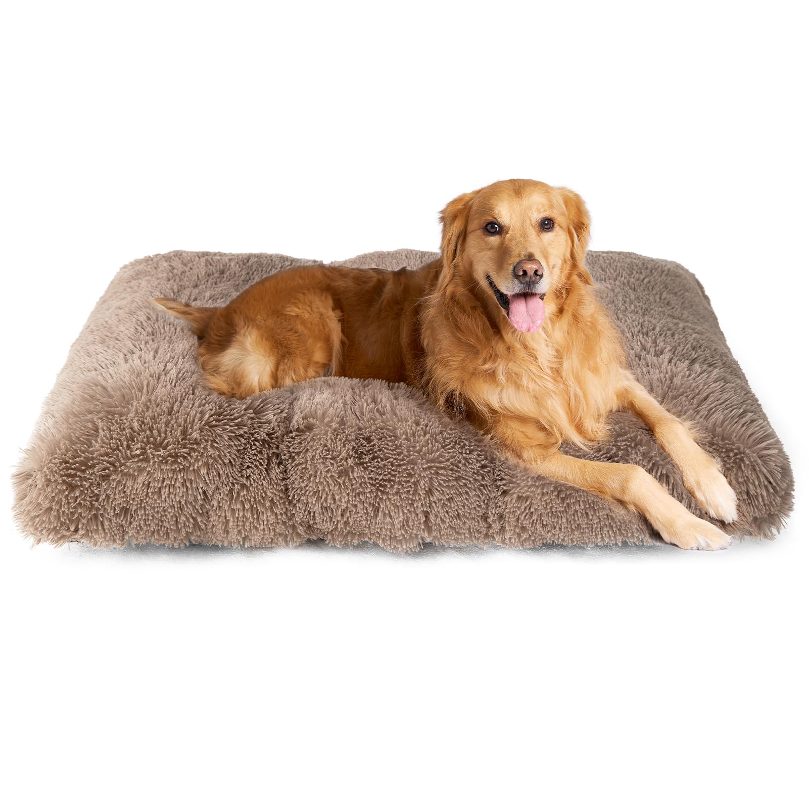 Calming Plush Dog Crate Bed Pad for Large Dogs