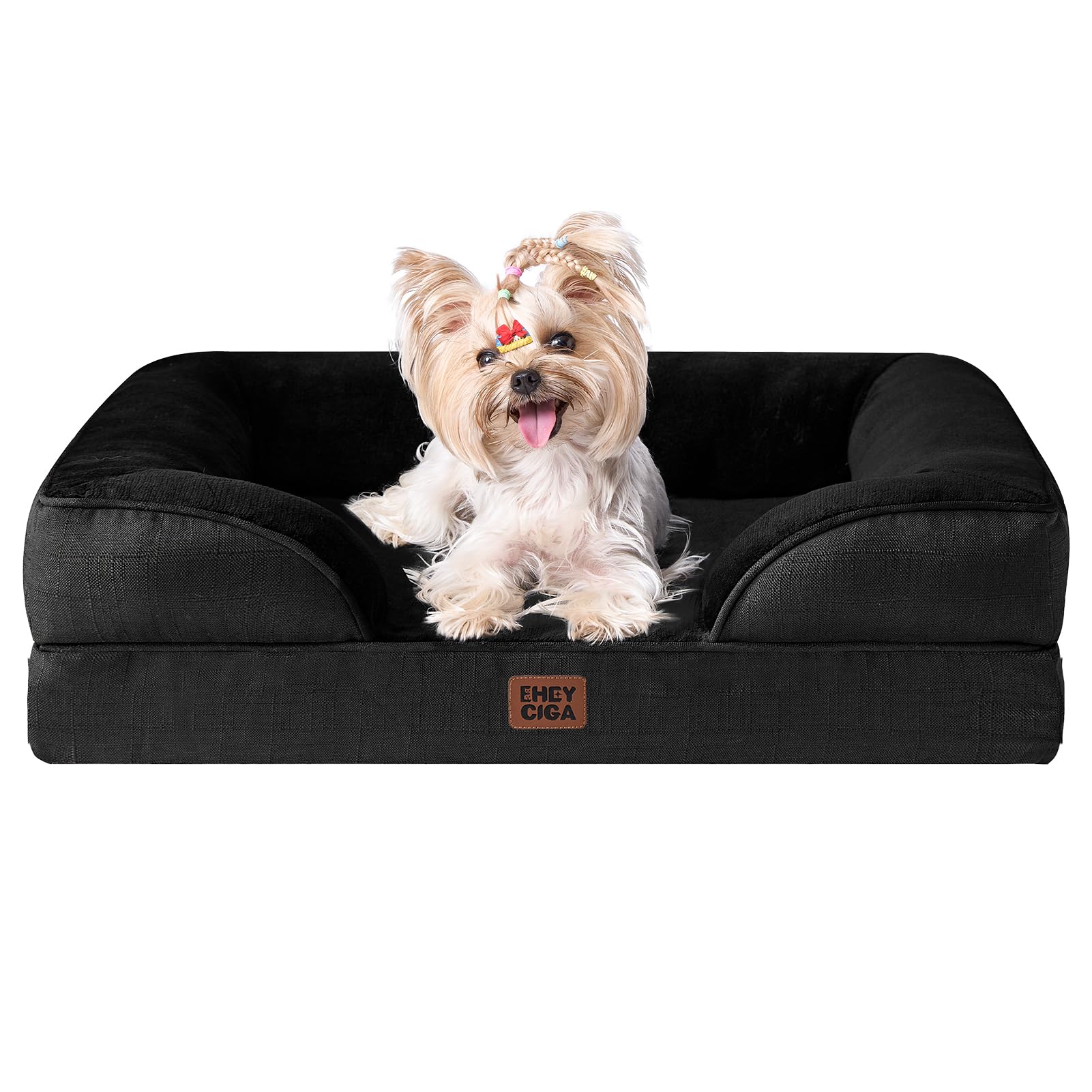 Orthopedic Memory Foam Dog Bed with Bolsters
