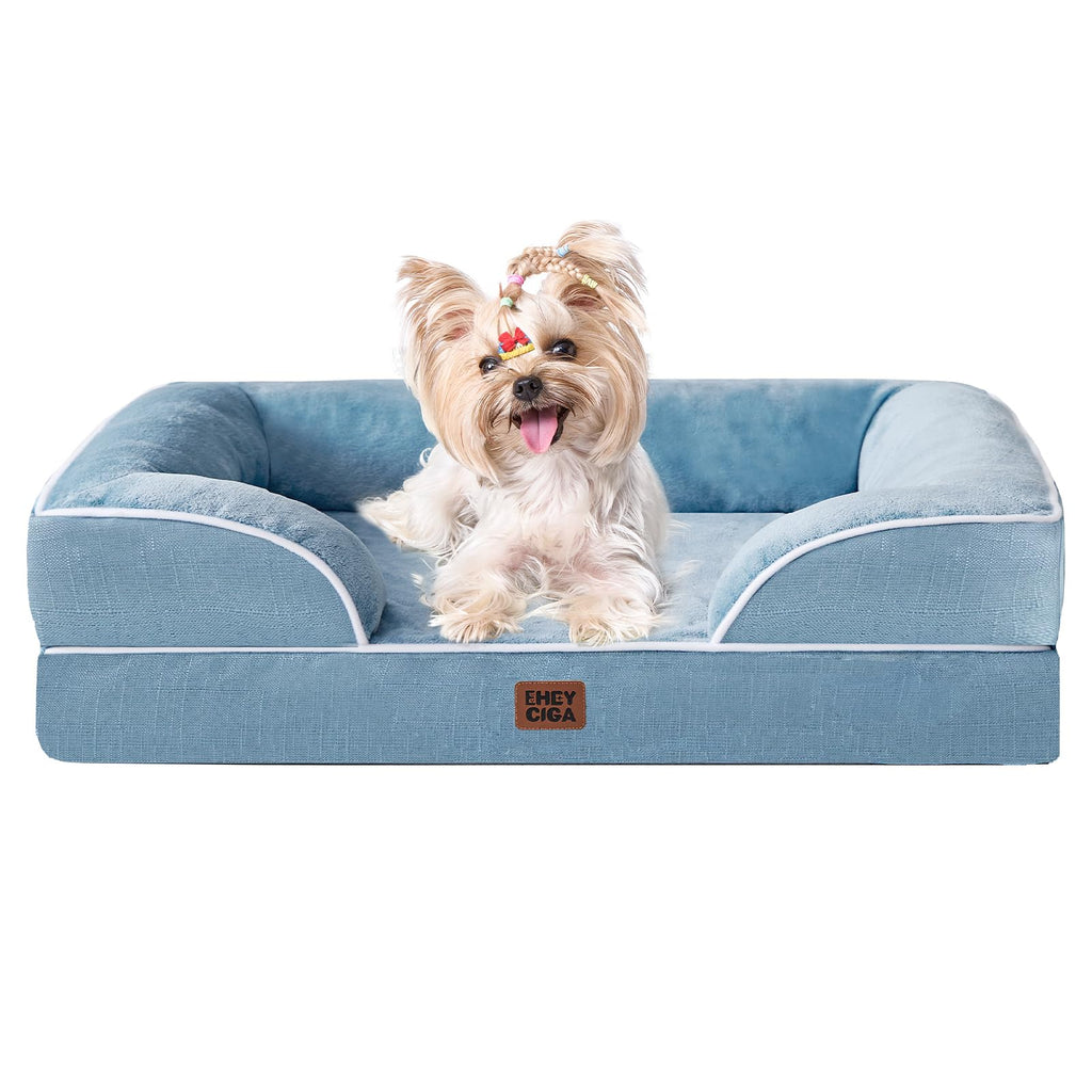 Orthopedic Memory Foam Dog Bed with Bolsters