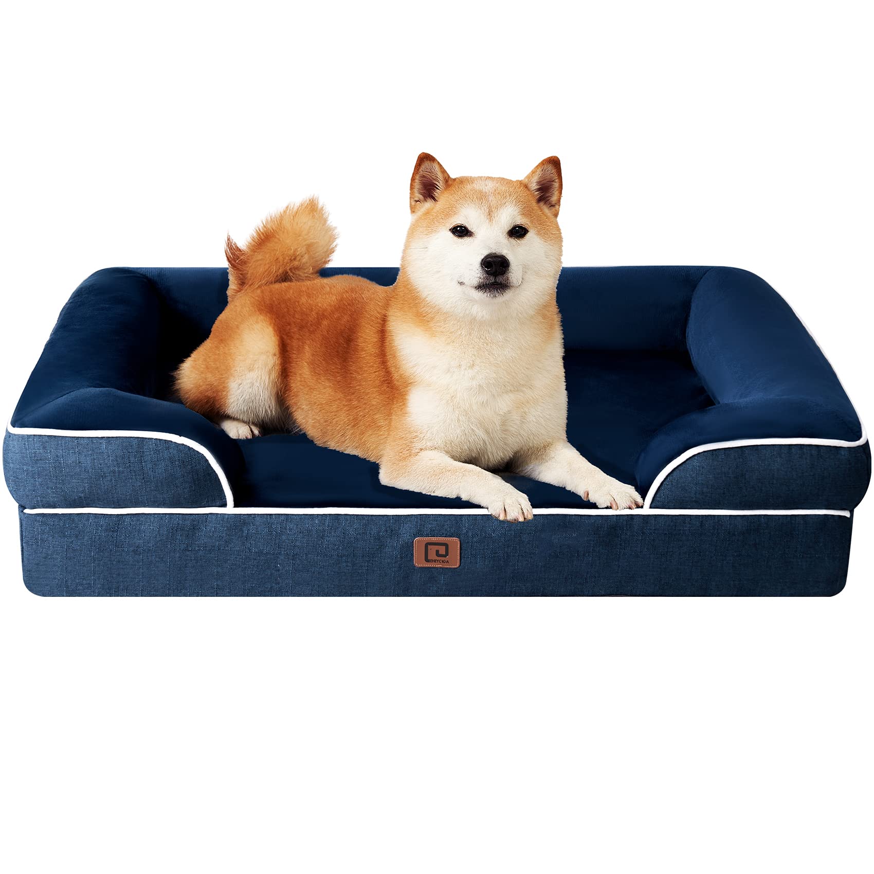 Orthopedic Memory Foam Dog Bed with Bolsters