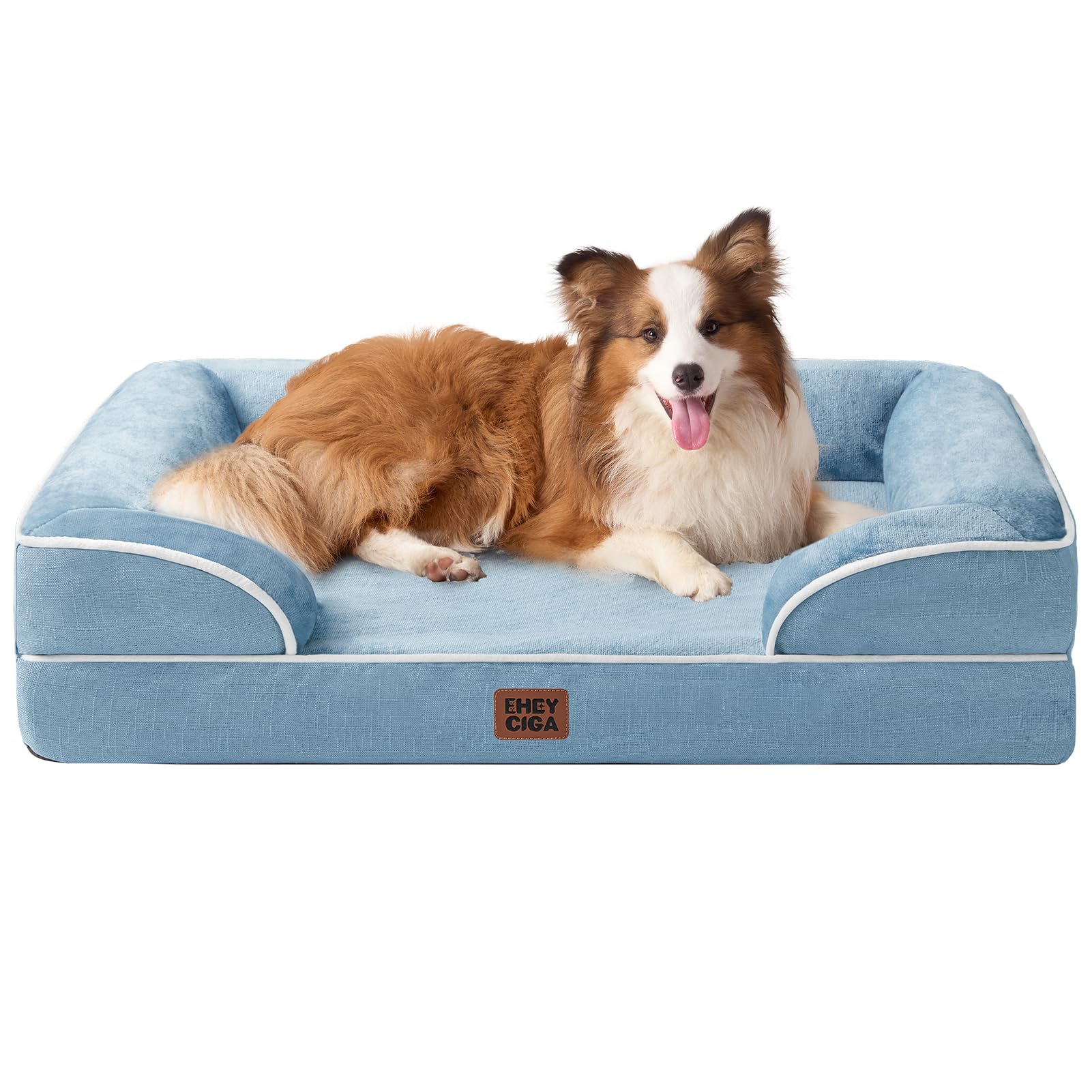 Orthopedic Memory Foam Dog Bed with Bolsters